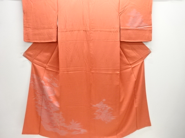 遠山に橋・小舟模様刺繍訪問着